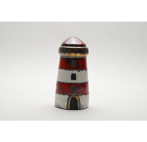 Ceramic hand painted lighthouse - Phare en faience H.21cm